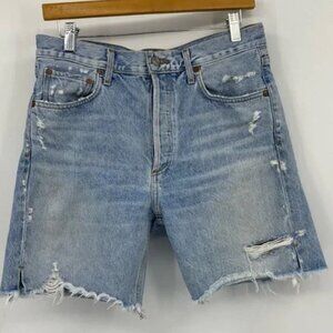 Agolde Parker Long Shorts Light Wash Jeans 28